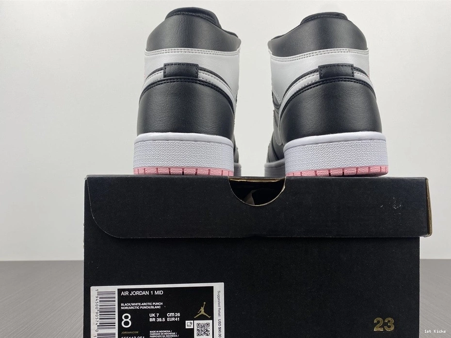 - 1 Mid Pink Arctic 555112-061 (GS) Jordan Black 0513